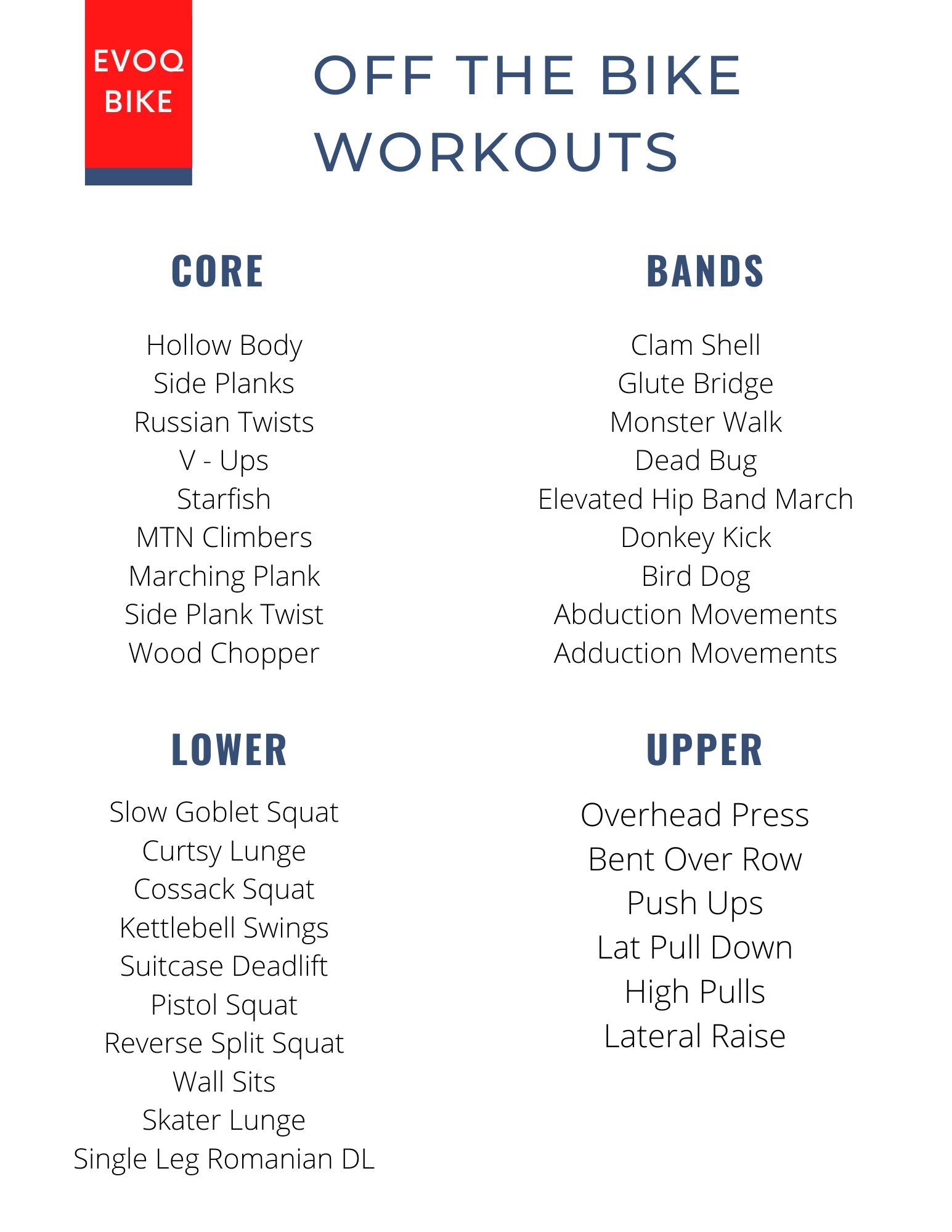 Cycling exercises off the bike hotsell